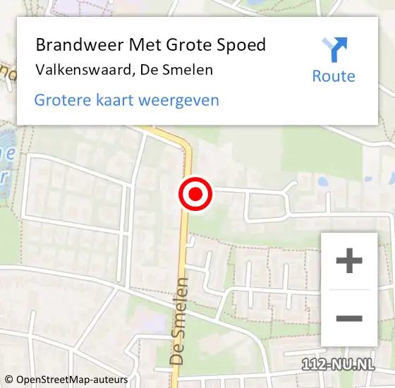 Locatie op kaart van de 112 melding: Brandweer Met Grote Spoed Naar Valkenswaard, De Smelen op 18 juni 2024 17:53