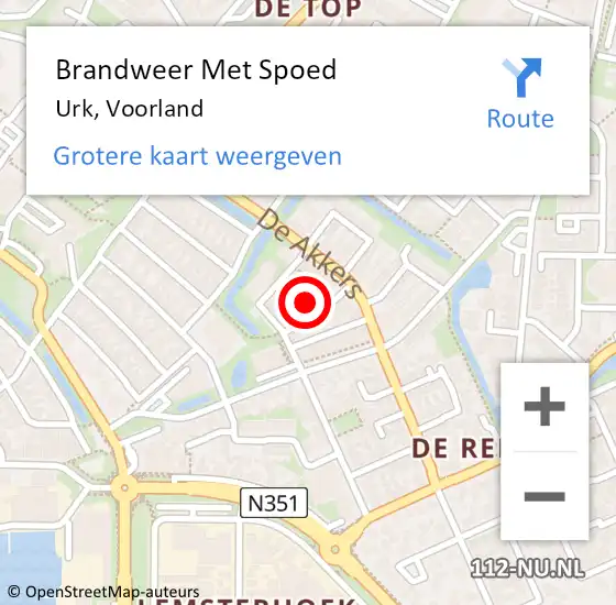 Locatie op kaart van de 112 melding: Brandweer Met Spoed Naar Urk, Voorland op 18 juni 2024 17:57