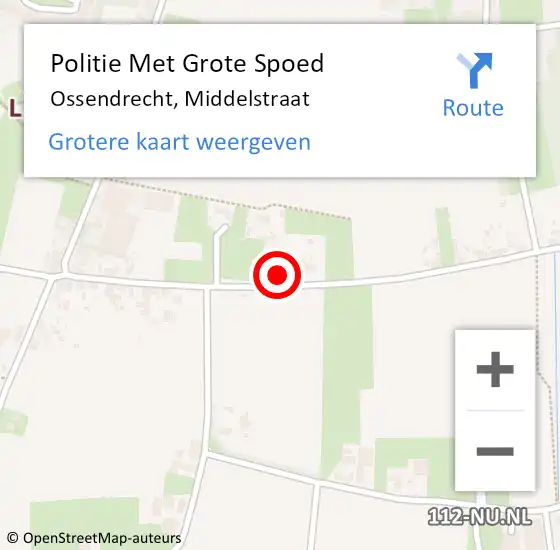 Locatie op kaart van de 112 melding: Politie Met Grote Spoed Naar Ossendrecht, Middelstraat op 18 juni 2024 18:11