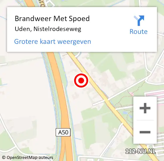 Locatie op kaart van de 112 melding: Brandweer Met Spoed Naar Uden, Nistelrodeseweg op 18 juni 2024 18:30