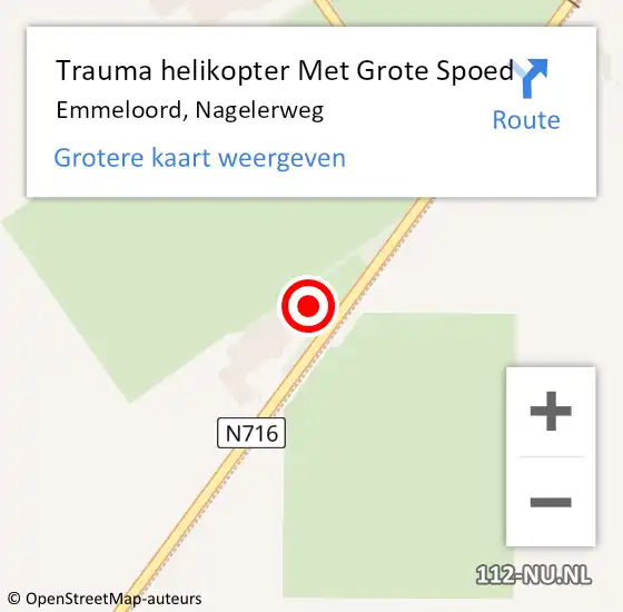 Locatie op kaart van de 112 melding: Trauma helikopter Met Grote Spoed Naar Emmeloord, Nagelerweg op 18 juni 2024 19:00