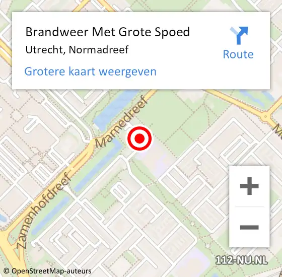 Locatie op kaart van de 112 melding: Brandweer Met Grote Spoed Naar Utrecht, Normadreef op 18 juni 2024 19:35