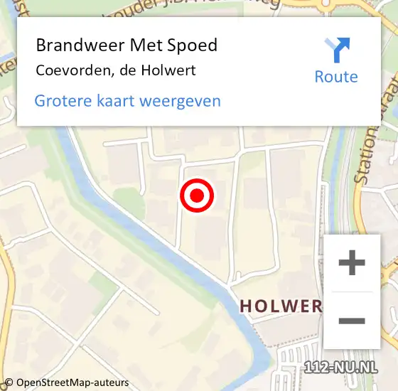 Locatie op kaart van de 112 melding: Brandweer Met Spoed Naar Coevorden, de Holwert op 18 juni 2024 19:47