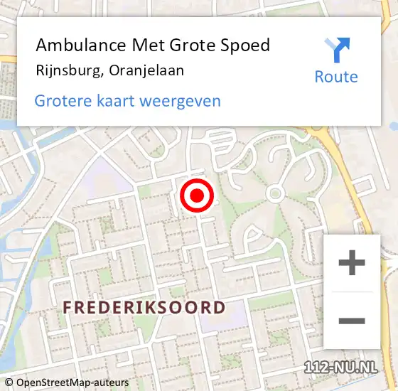 Locatie op kaart van de 112 melding: Ambulance Met Grote Spoed Naar Rijnsburg, Oranjelaan op 18 juni 2024 20:10