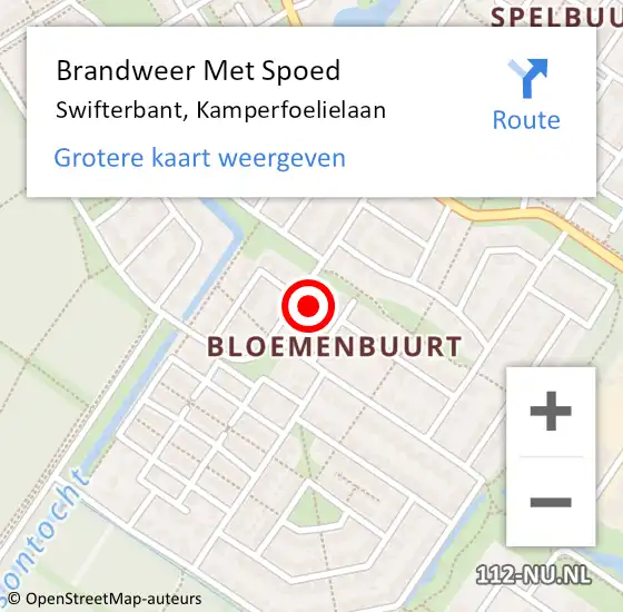 Locatie op kaart van de 112 melding: Brandweer Met Spoed Naar Swifterbant, Kamperfoelielaan op 18 juni 2024 20:14