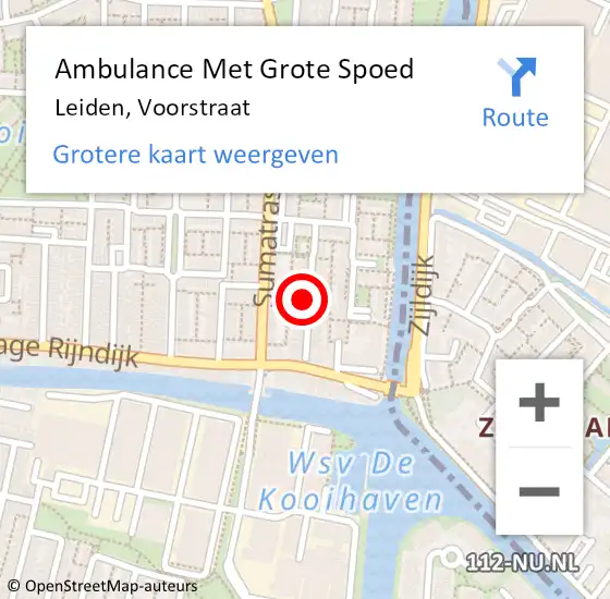 Locatie op kaart van de 112 melding: Ambulance Met Grote Spoed Naar Leiden, Voorstraat op 18 juni 2024 20:18