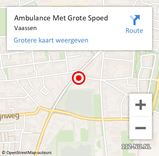 Locatie op kaart van de 112 melding: Ambulance Met Grote Spoed Naar Vaassen op 18 juni 2024 20:27