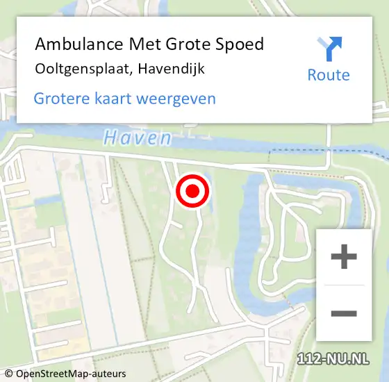 Locatie op kaart van de 112 melding: Ambulance Met Grote Spoed Naar Ooltgensplaat, Havendijk op 18 juni 2024 20:29