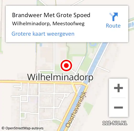 Locatie op kaart van de 112 melding: Brandweer Met Grote Spoed Naar Wilhelminadorp, Meestoofweg op 18 juni 2024 20:54