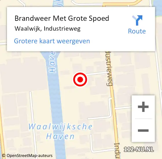 Locatie op kaart van de 112 melding: Brandweer Met Grote Spoed Naar Waalwijk, Industrieweg op 18 juni 2024 21:32