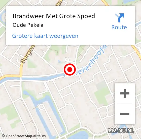 Locatie op kaart van de 112 melding: Brandweer Met Grote Spoed Naar Oude Pekela op 18 juni 2024 21:46