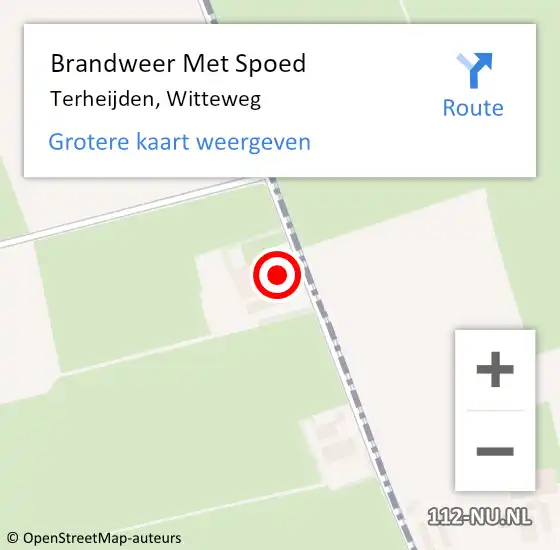 Locatie op kaart van de 112 melding: Brandweer Met Spoed Naar Terheijden, Witteweg op 9 oktober 2014 22:43