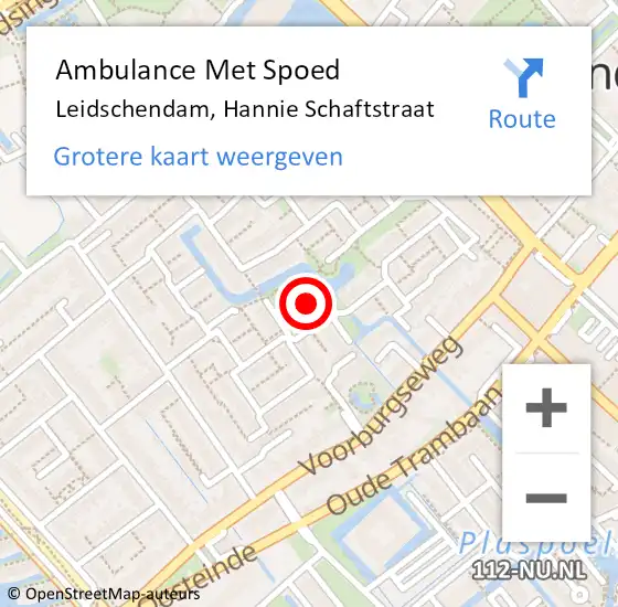 Locatie op kaart van de 112 melding: Ambulance Met Spoed Naar Leidschendam, Hannie Schaftstraat op 18 juni 2024 21:59