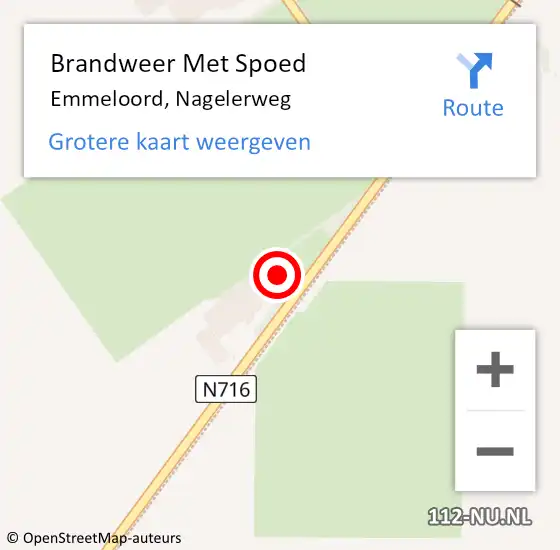 Locatie op kaart van de 112 melding: Brandweer Met Spoed Naar Emmeloord, Nagelerweg op 18 juni 2024 22:46