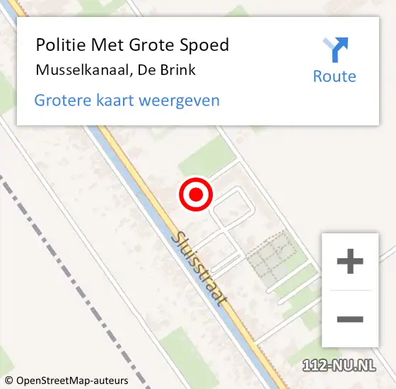 Locatie op kaart van de 112 melding: Politie Met Grote Spoed Naar Musselkanaal, De Brink op 18 juni 2024 23:24