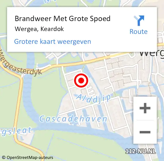 Locatie op kaart van de 112 melding: Brandweer Met Grote Spoed Naar Wergea, Keardok op 18 juni 2024 23:51