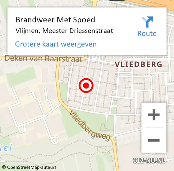 Locatie op kaart van de 112 melding: Brandweer Met Spoed Naar Vlijmen, Meester Driessenstraat op 19 juni 2024 00:06