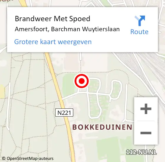 Locatie op kaart van de 112 melding: Brandweer Met Spoed Naar Amersfoort, Barchman Wuytierslaan op 19 juni 2024 00:14