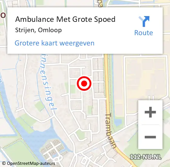 Locatie op kaart van de 112 melding: Ambulance Met Grote Spoed Naar Strijen, Omloop op 19 juni 2024 00:50