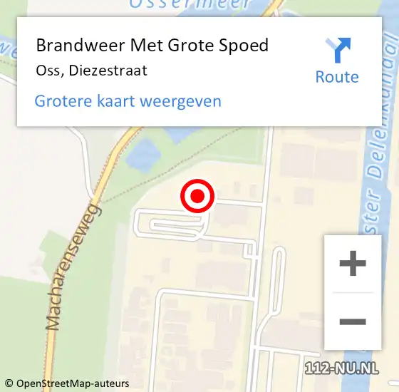 Locatie op kaart van de 112 melding: Brandweer Met Grote Spoed Naar Oss, Diezestraat op 19 juni 2024 01:32