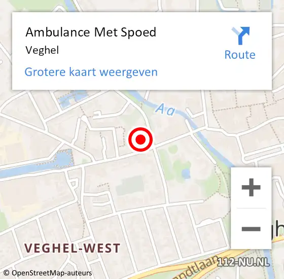 Locatie op kaart van de 112 melding: Ambulance Met Spoed Naar Veghel op 19 juni 2024 02:09