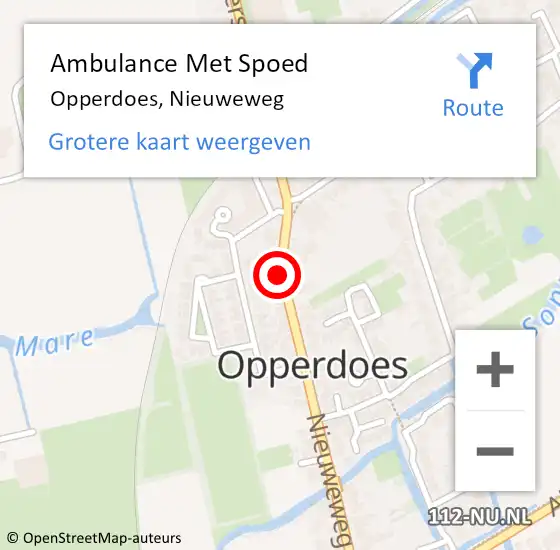 Locatie op kaart van de 112 melding: Ambulance Met Spoed Naar Opperdoes, Nieuweweg op 19 juni 2024 03:01