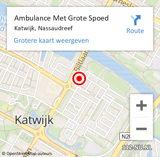 Locatie op kaart van de 112 melding: Ambulance Met Grote Spoed Naar Katwijk, Nassaudreef op 19 juni 2024 03:30