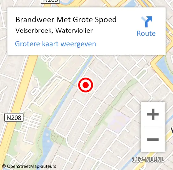 Locatie op kaart van de 112 melding: Brandweer Met Grote Spoed Naar Velserbroek, Waterviolier op 19 juni 2024 03:31