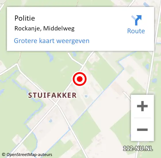 Locatie op kaart van de 112 melding: Politie Rockanje, Middelweg op 19 juni 2024 04:54