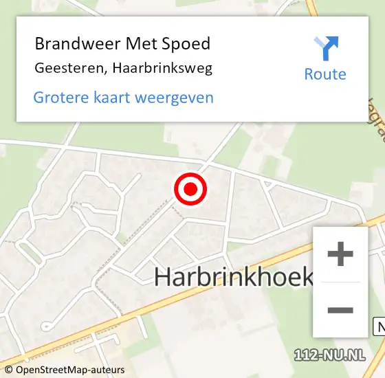 Locatie op kaart van de 112 melding: Brandweer Met Spoed Naar Geesteren, Haarbrinksweg op 19 juni 2024 05:10