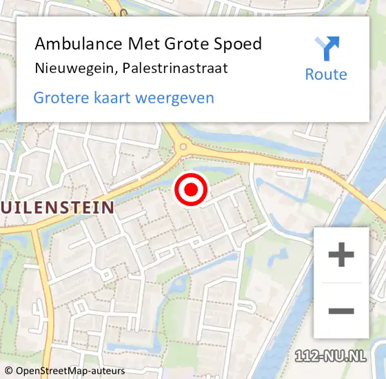 Locatie op kaart van de 112 melding: Ambulance Met Grote Spoed Naar Nieuwegein, Palestrinastraat op 9 oktober 2014 23:27