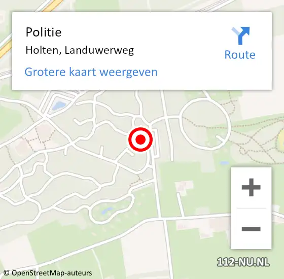 Locatie op kaart van de 112 melding: Politie Holten, Landuwerweg op 19 juni 2024 07:40