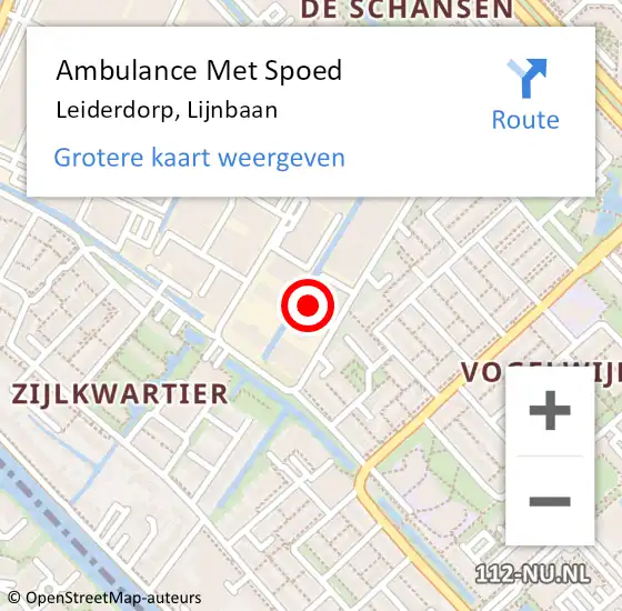 Locatie op kaart van de 112 melding: Ambulance Met Spoed Naar Leiderdorp, Lijnbaan op 19 juni 2024 08:08