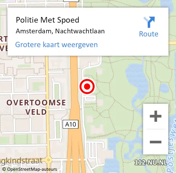 Locatie op kaart van de 112 melding: Politie Met Spoed Naar Amsterdam, Nachtwachtlaan op 19 juni 2024 08:16