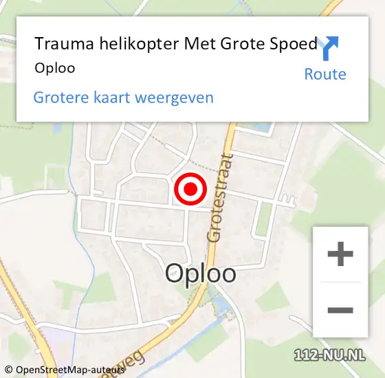 Locatie op kaart van de 112 melding: Trauma helikopter Met Grote Spoed Naar Oploo op 19 juni 2024 09:12