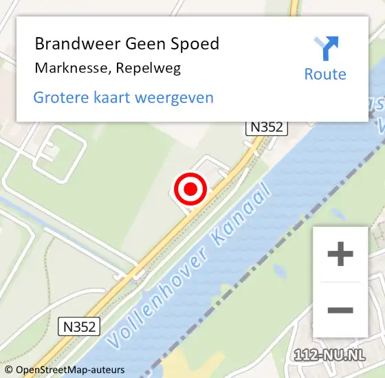 Locatie op kaart van de 112 melding: Brandweer Geen Spoed Naar Marknesse, Repelweg op 19 juni 2024 09:30