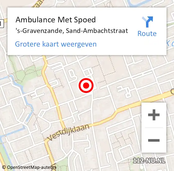 Locatie op kaart van de 112 melding: Ambulance Met Spoed Naar 's-Gravenzande, Sand-Ambachtstraat op 19 juni 2024 09:54