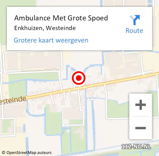 Locatie op kaart van de 112 melding: Ambulance Met Grote Spoed Naar Enkhuizen, Westeinde op 19 juni 2024 10:07