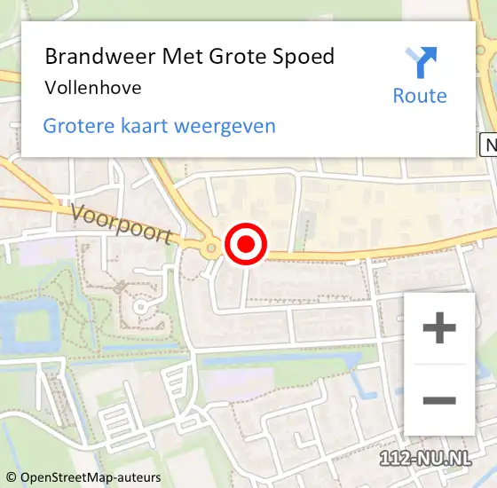 Locatie op kaart van de 112 melding: Brandweer Met Grote Spoed Naar Vollenhove op 19 juni 2024 10:15