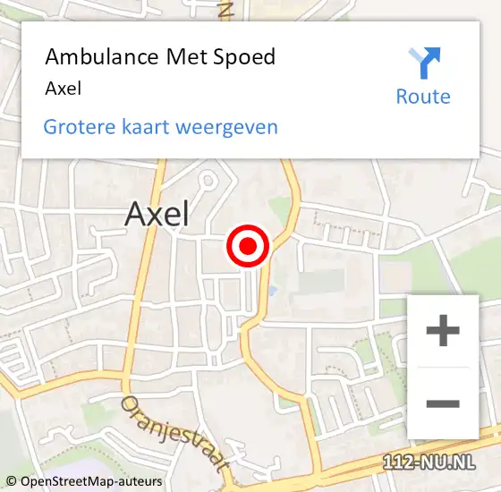 Locatie op kaart van de 112 melding: Ambulance Met Spoed Naar Axel op 19 juni 2024 10:20