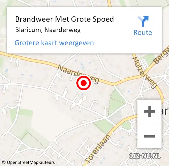 Locatie op kaart van de 112 melding: Brandweer Met Grote Spoed Naar Blaricum, Naarderweg op 19 juni 2024 10:33