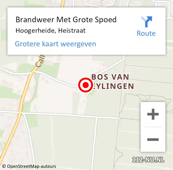 Locatie op kaart van de 112 melding: Brandweer Met Grote Spoed Naar Hoogerheide, Heistraat op 19 juni 2024 10:49