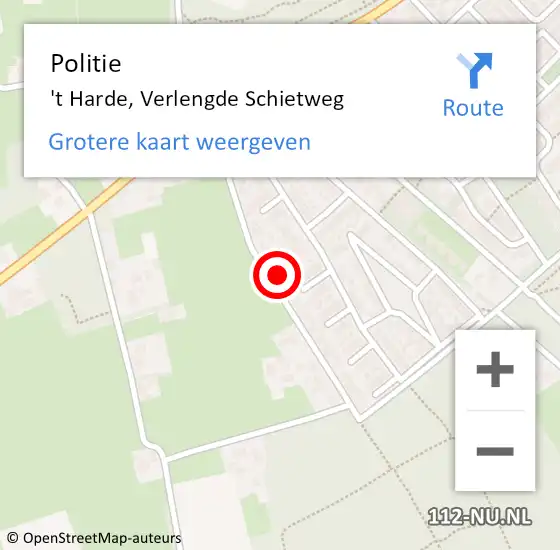 Locatie op kaart van de 112 melding: Politie 't Harde, Verlengde Schietweg op 19 juni 2024 11:29