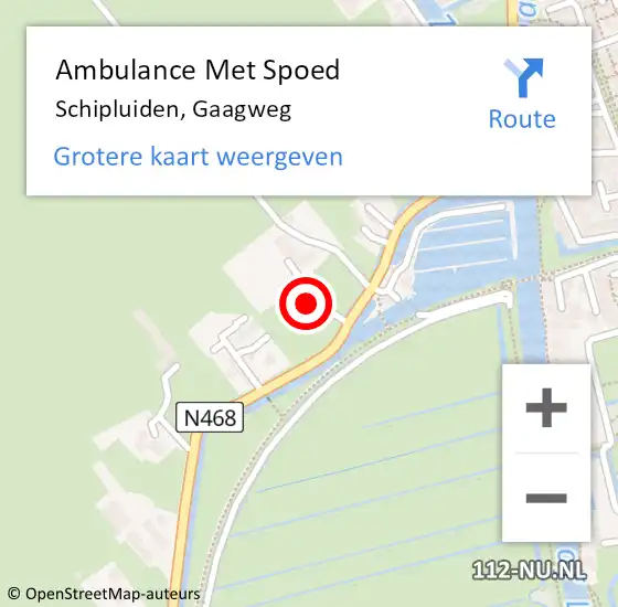 Locatie op kaart van de 112 melding: Ambulance Met Spoed Naar Schipluiden, Gaagweg op 19 juni 2024 11:42