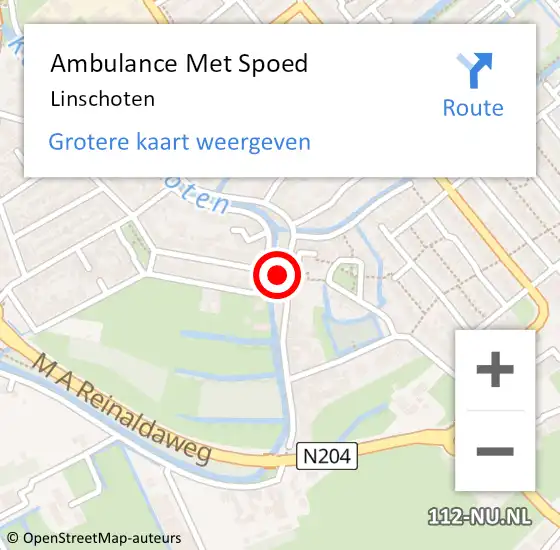 Locatie op kaart van de 112 melding: Ambulance Met Spoed Naar Linschoten op 19 juni 2024 12:12