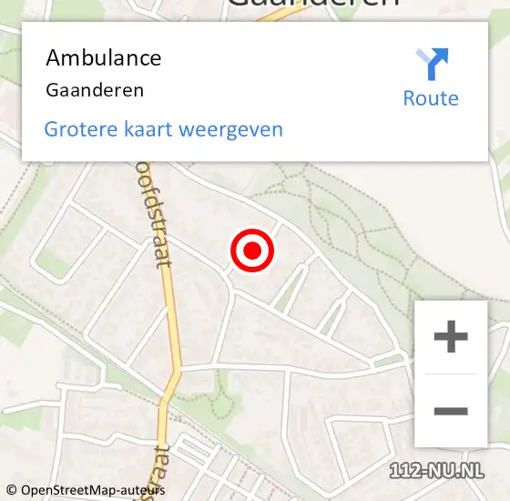 Locatie op kaart van de 112 melding: Ambulance Gaanderen op 19 juni 2024 12:27