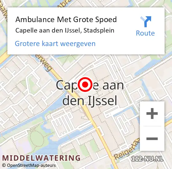 Locatie op kaart van de 112 melding: Ambulance Met Grote Spoed Naar Capelle aan den IJssel, Stadsplein op 19 juni 2024 12:30