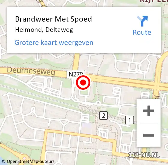 Locatie op kaart van de 112 melding: Brandweer Met Spoed Naar Helmond, Deltaweg op 19 juni 2024 12:43