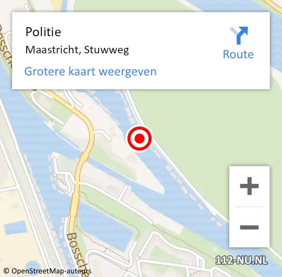 Locatie op kaart van de 112 melding: Politie Maastricht, Stuwweg op 19 juni 2024 12:44