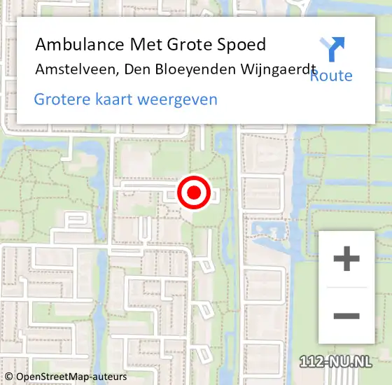 Locatie op kaart van de 112 melding: Ambulance Met Grote Spoed Naar Amstelveen, Den Bloeyenden Wijngaerdt op 19 juni 2024 12:45